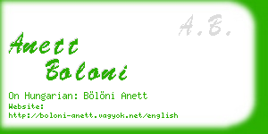 anett boloni business card